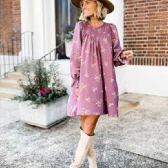 a new day Mauve Floral Long Sleeve Dress - Picture 8 of 11